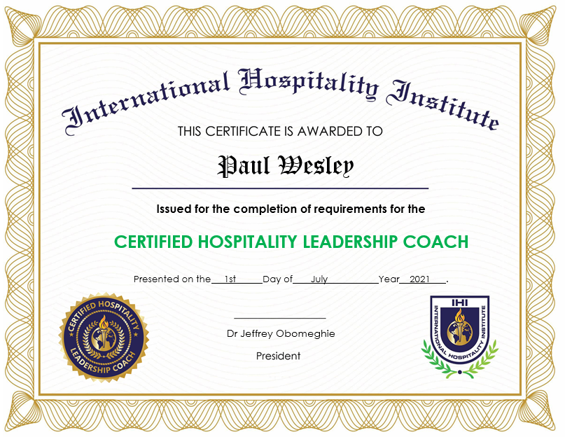 Certified Hospitality Leadership Coach (CHLC)