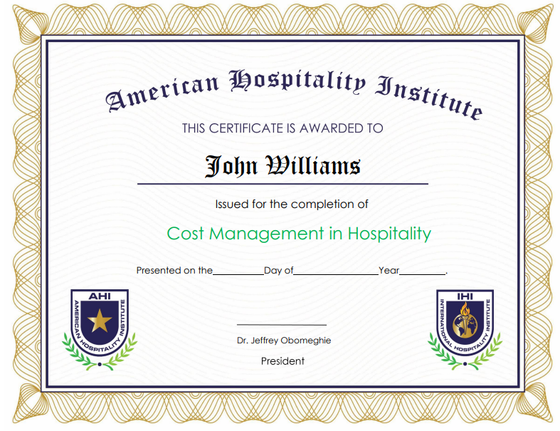 Cost Management for Hospitality