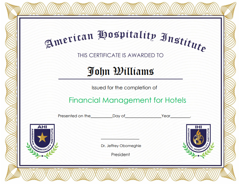Financial Management for Hotels